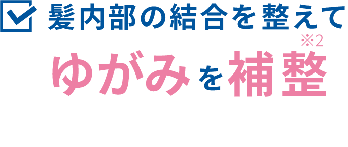 髪内部の結合を整えてゆがみを補整※2